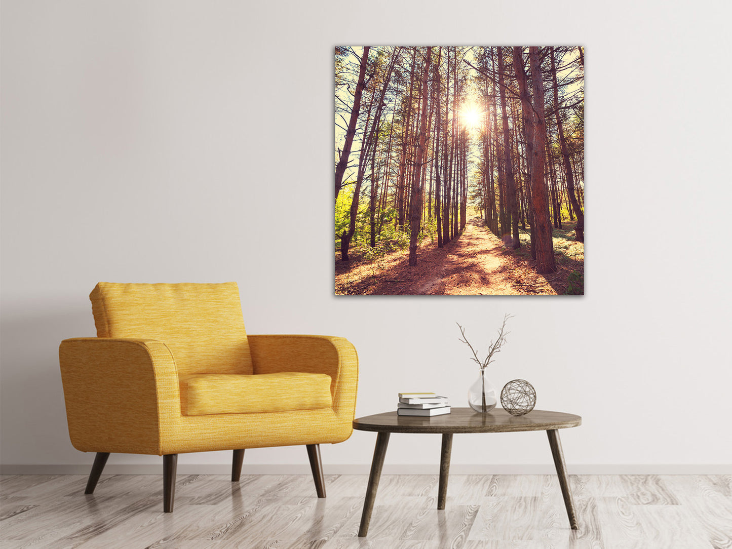 Leinwandbild Licht am Ende des Waldweges