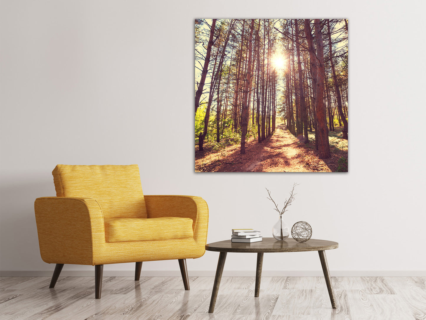 Leinwandbild Licht am Ende des Waldweges