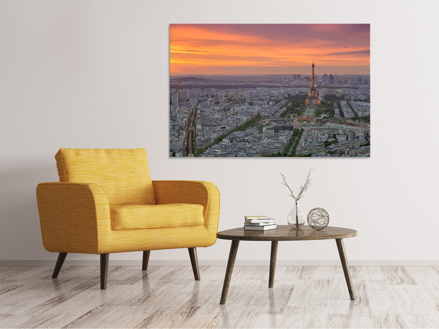 Leinwandbild Skyline Paris bei Sonnenuntergang