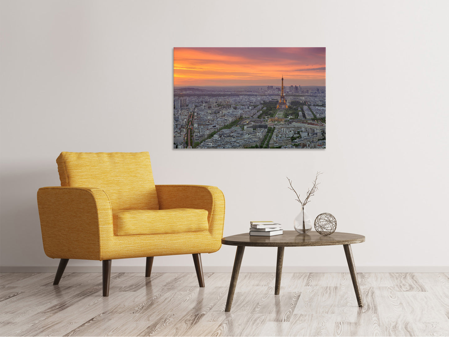 Leinwandbild Skyline Paris bei Sonnenuntergang