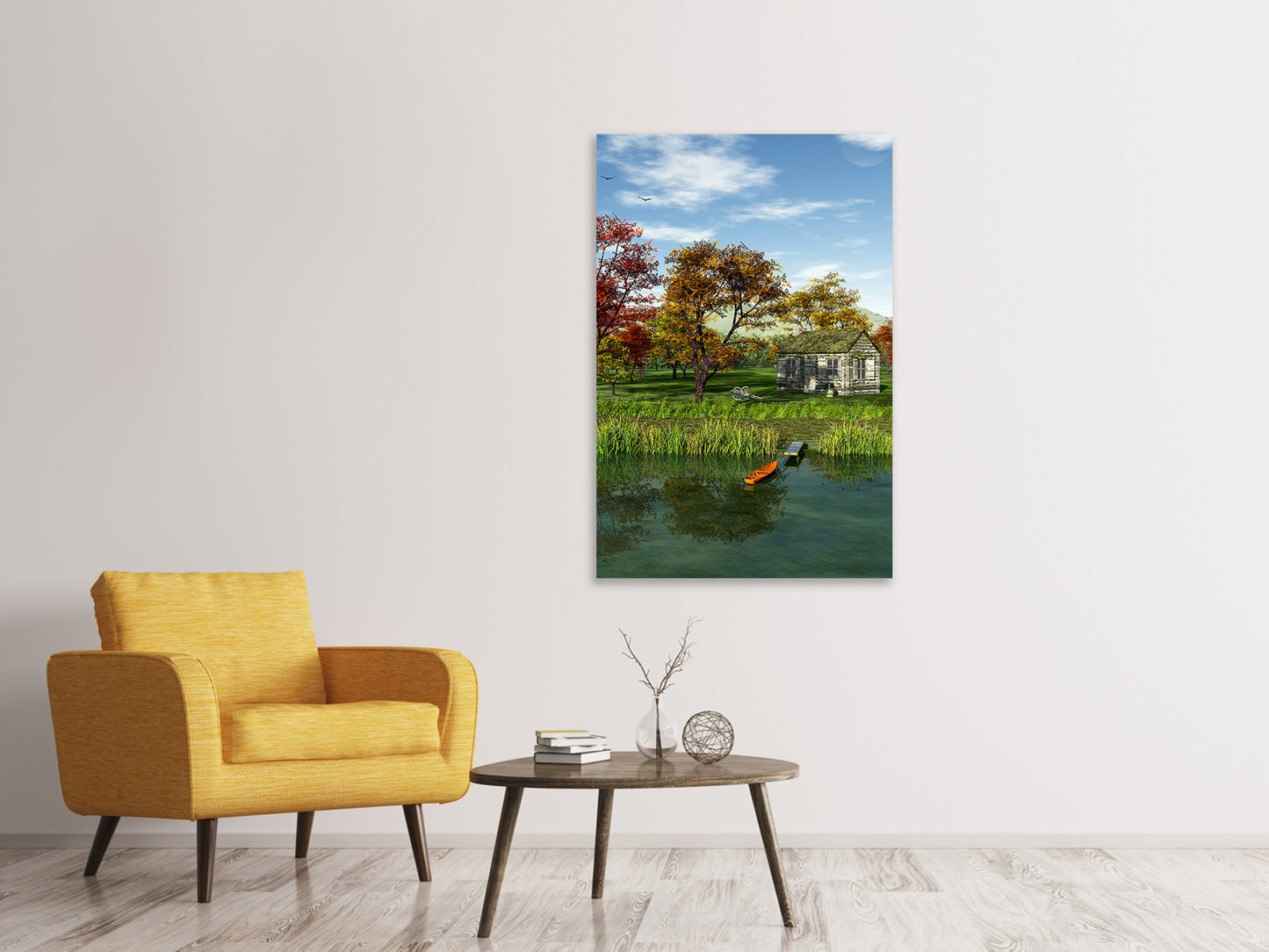Leinwandbild Haus am See