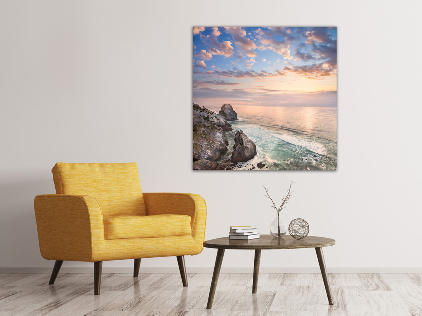 Leinwandbild Romantischer Sonnenuntergang am Meer