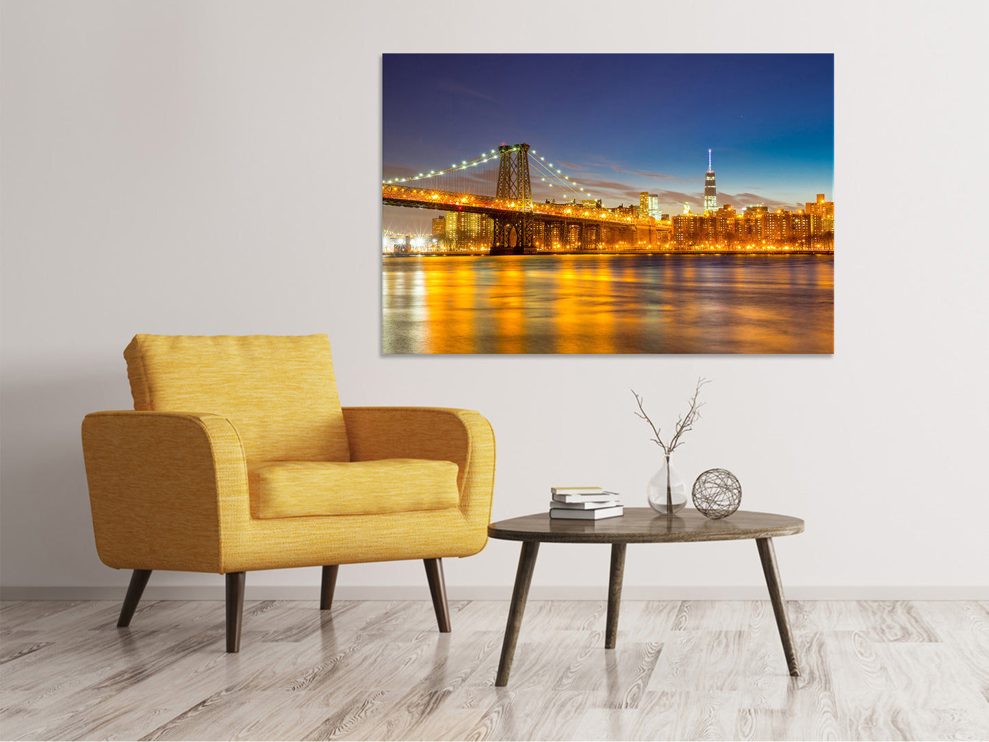 Leinwandbild Skyline NY Williamsburg Bridge