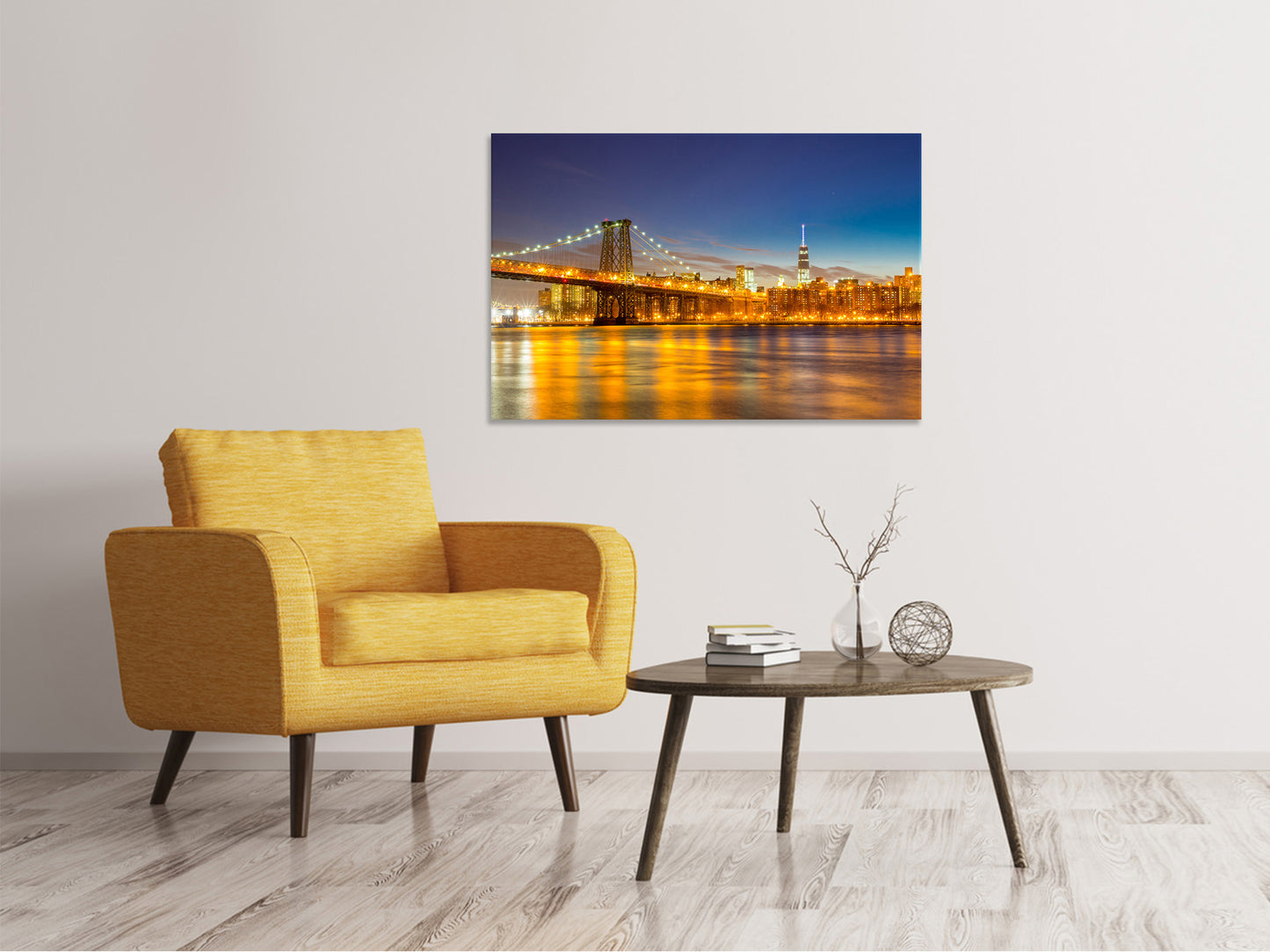 Leinwandbild Skyline NY Williamsburg Bridge