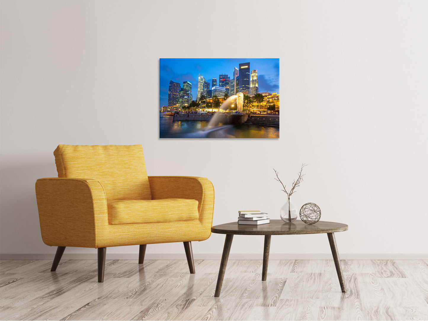 Leinwandbild Skyline Singapur im Lichtermeer