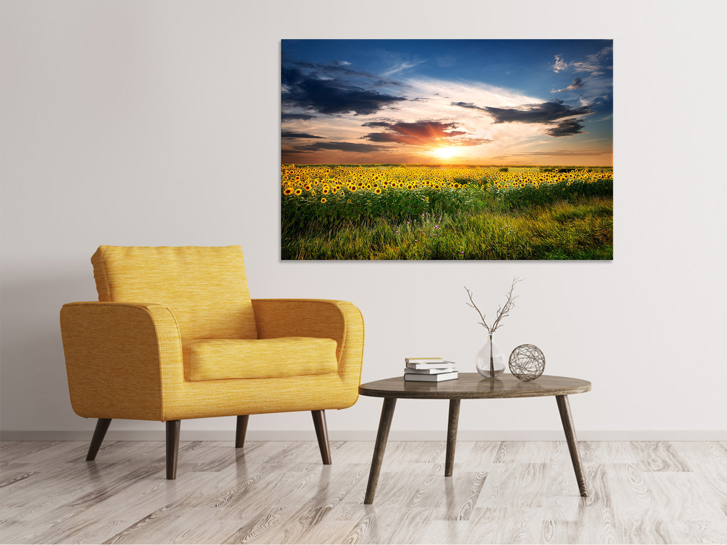 Leinwandbild Ein Feld von Sonnenblumen