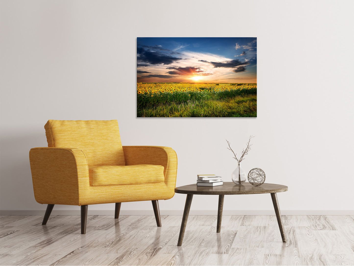 Leinwandbild Ein Feld von Sonnenblumen