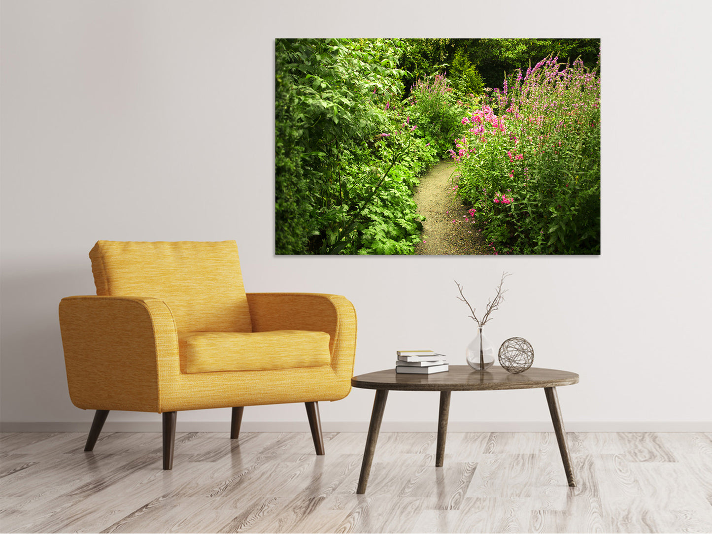 Leinwandbild Gartenweg