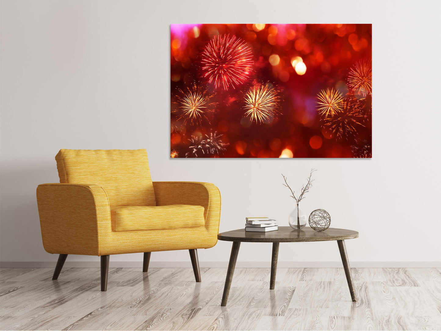 Leinwandbild Buntes Feuerwerk