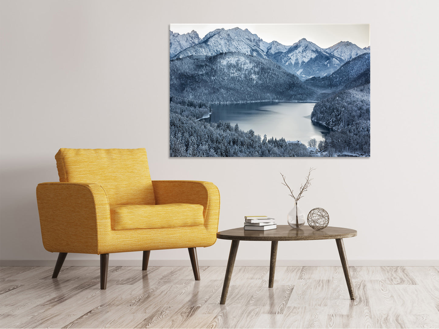 Leinwandbild Schwarzweissfotografie Berge