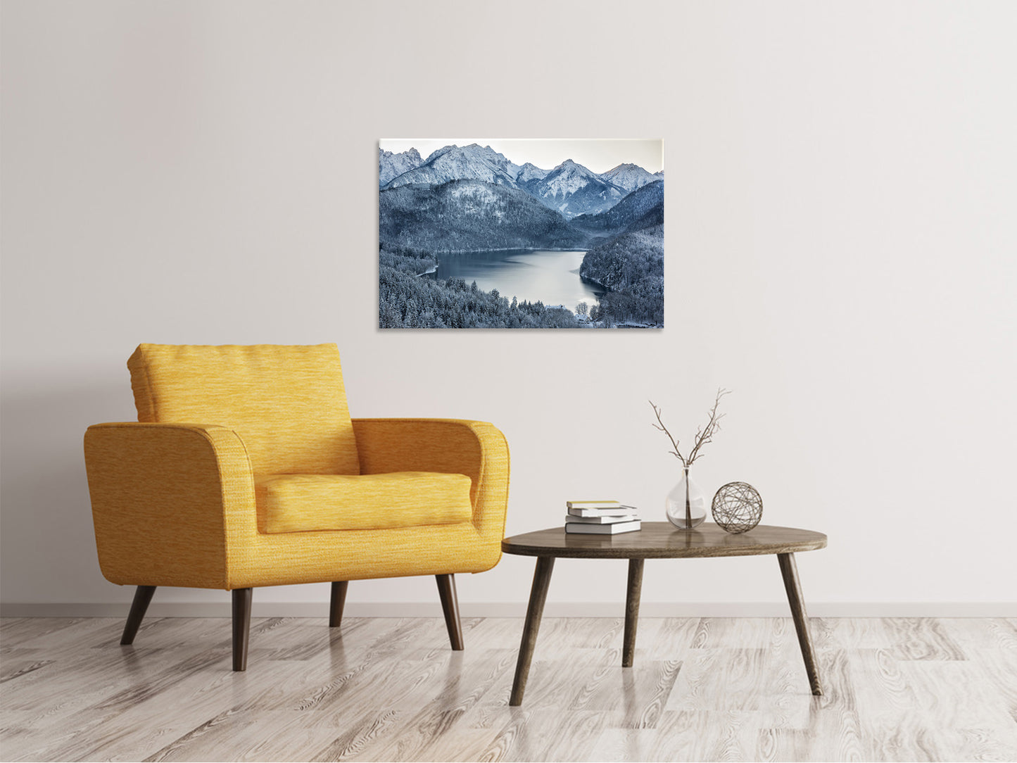 Leinwandbild Schwarzweissfotografie Berge