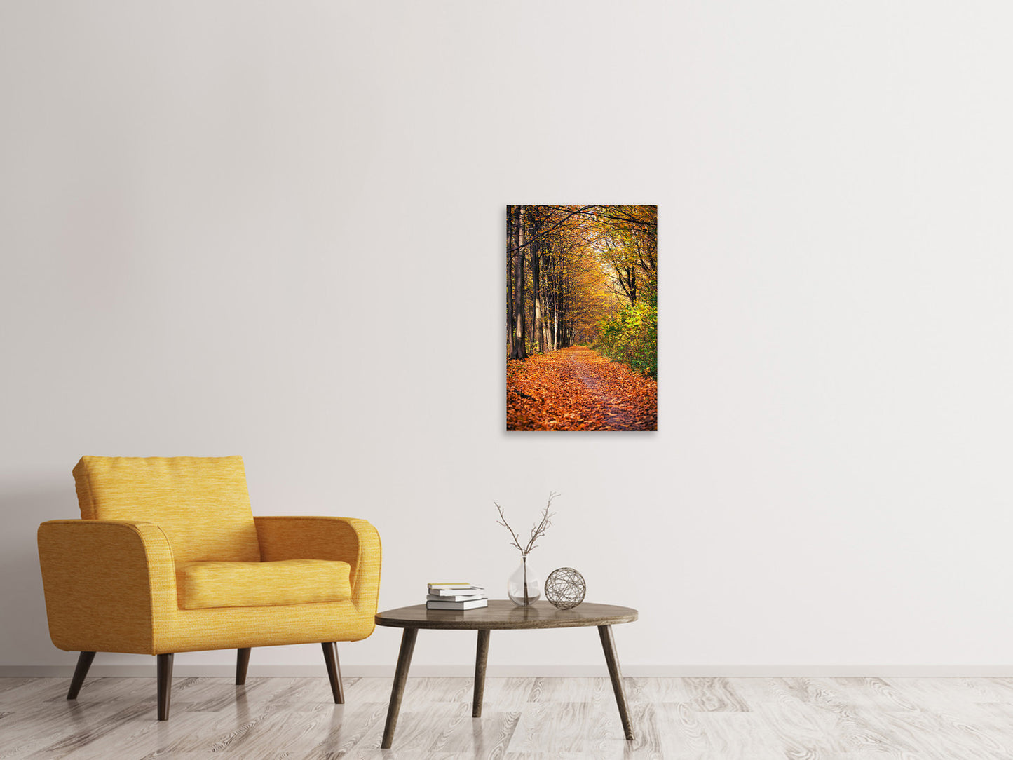Leinwandbild Laubwald im Herbstlicht