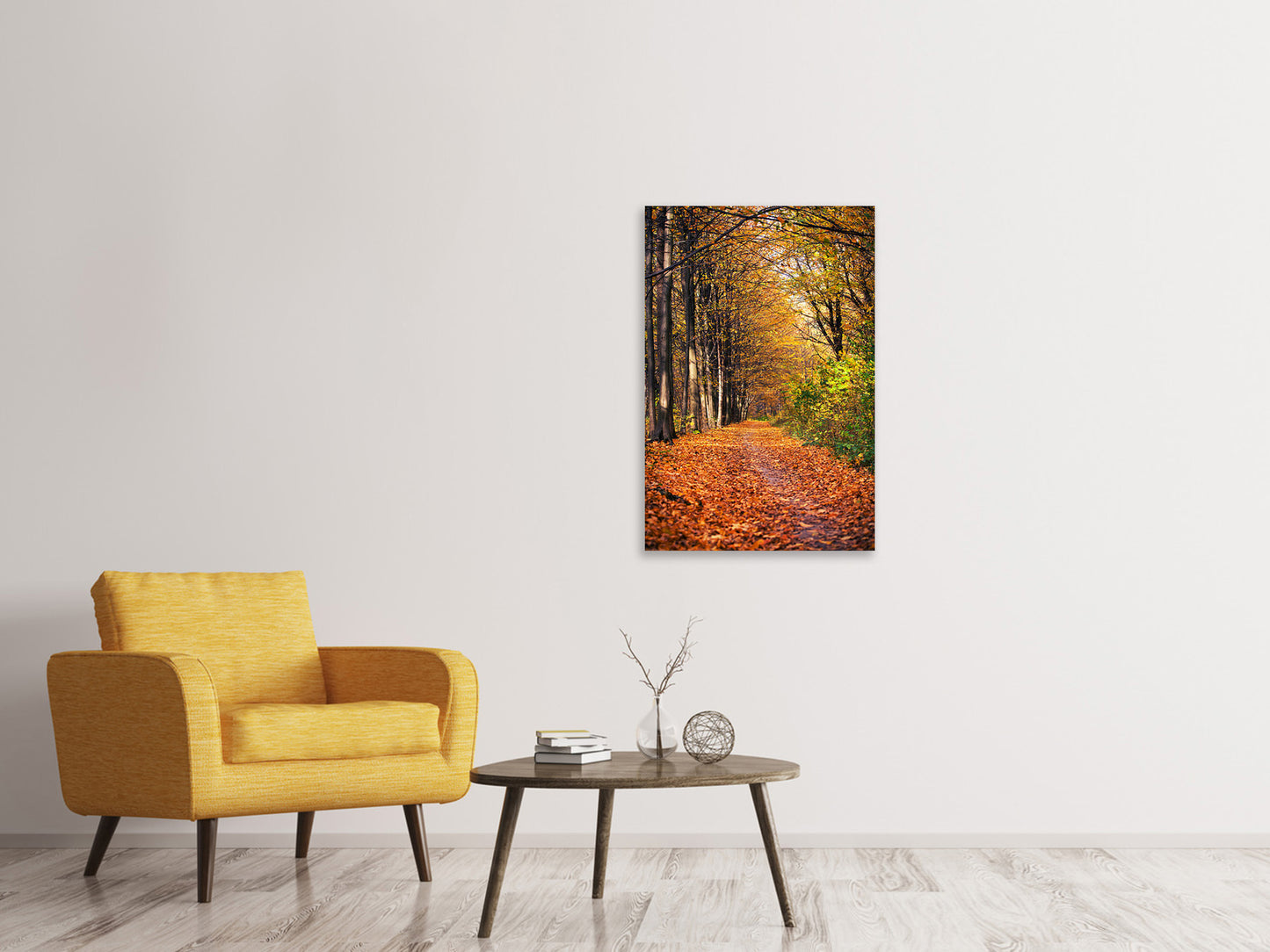 Leinwandbild Laubwald im Herbstlicht