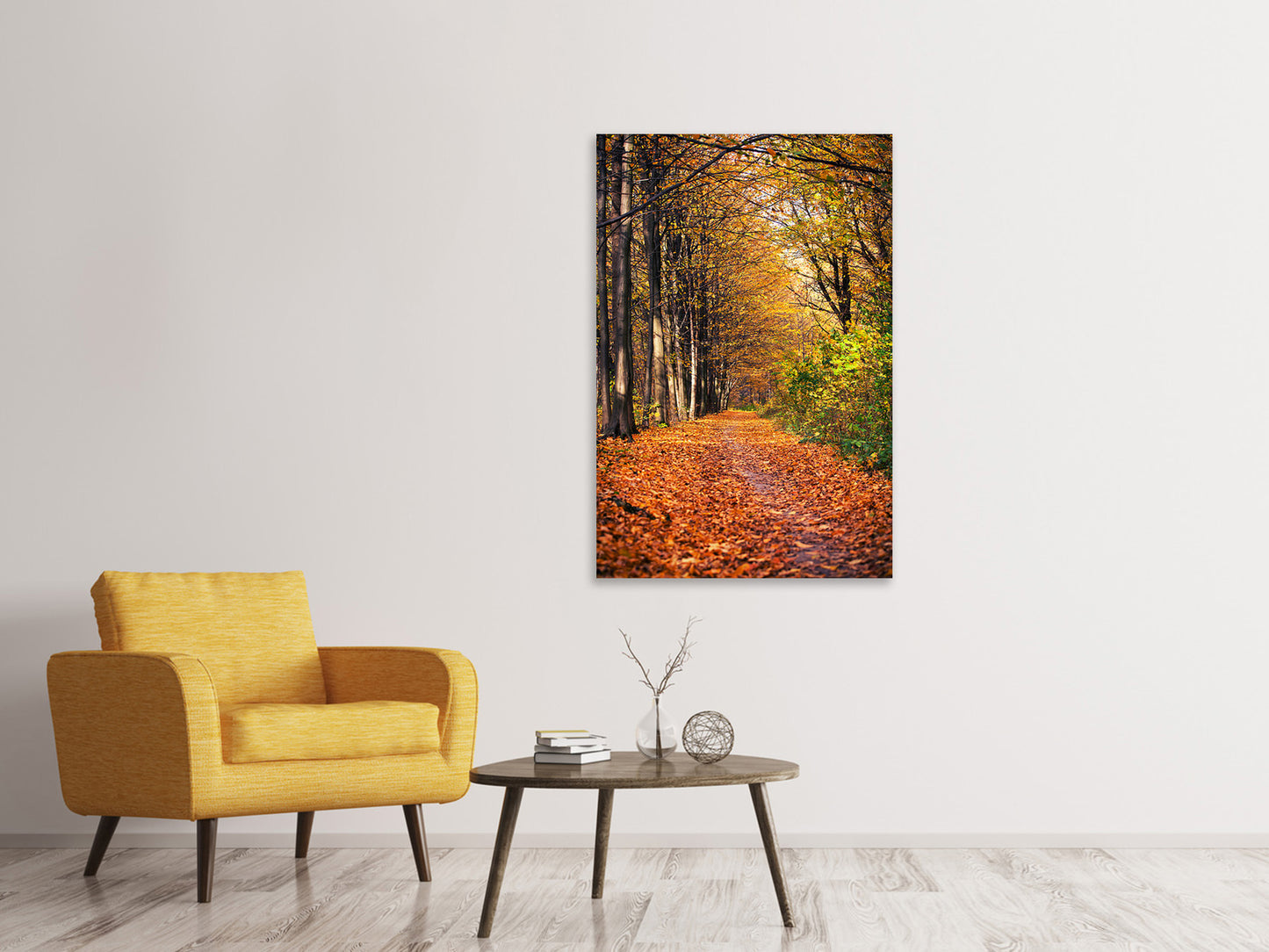 Leinwandbild Laubwald im Herbstlicht