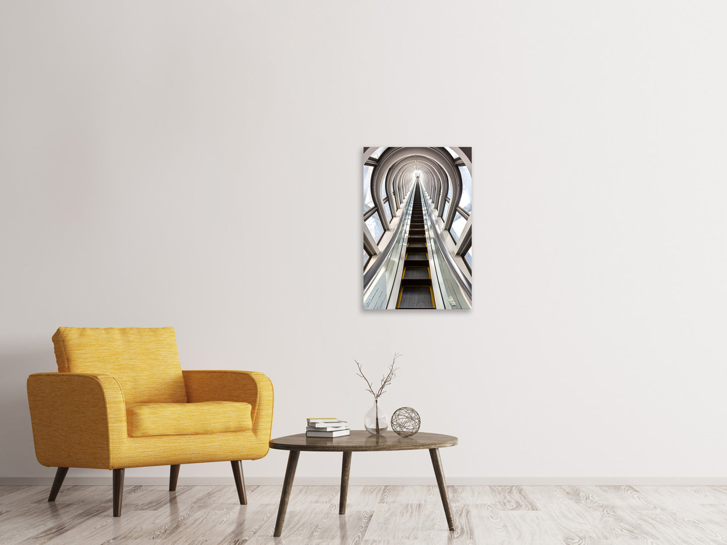 Leinwandbild Futuristische Rolltreppe