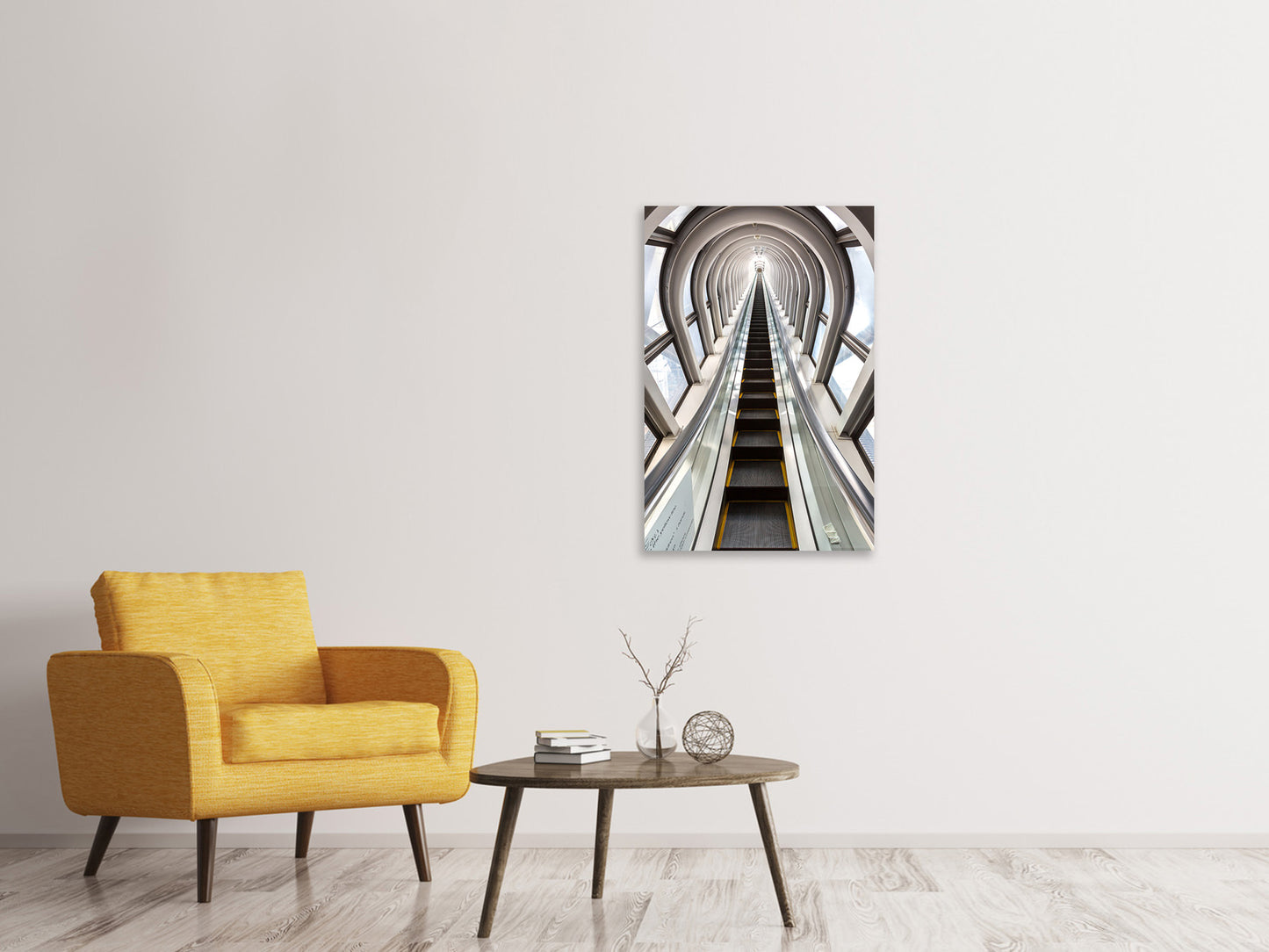 Leinwandbild Futuristische Rolltreppe