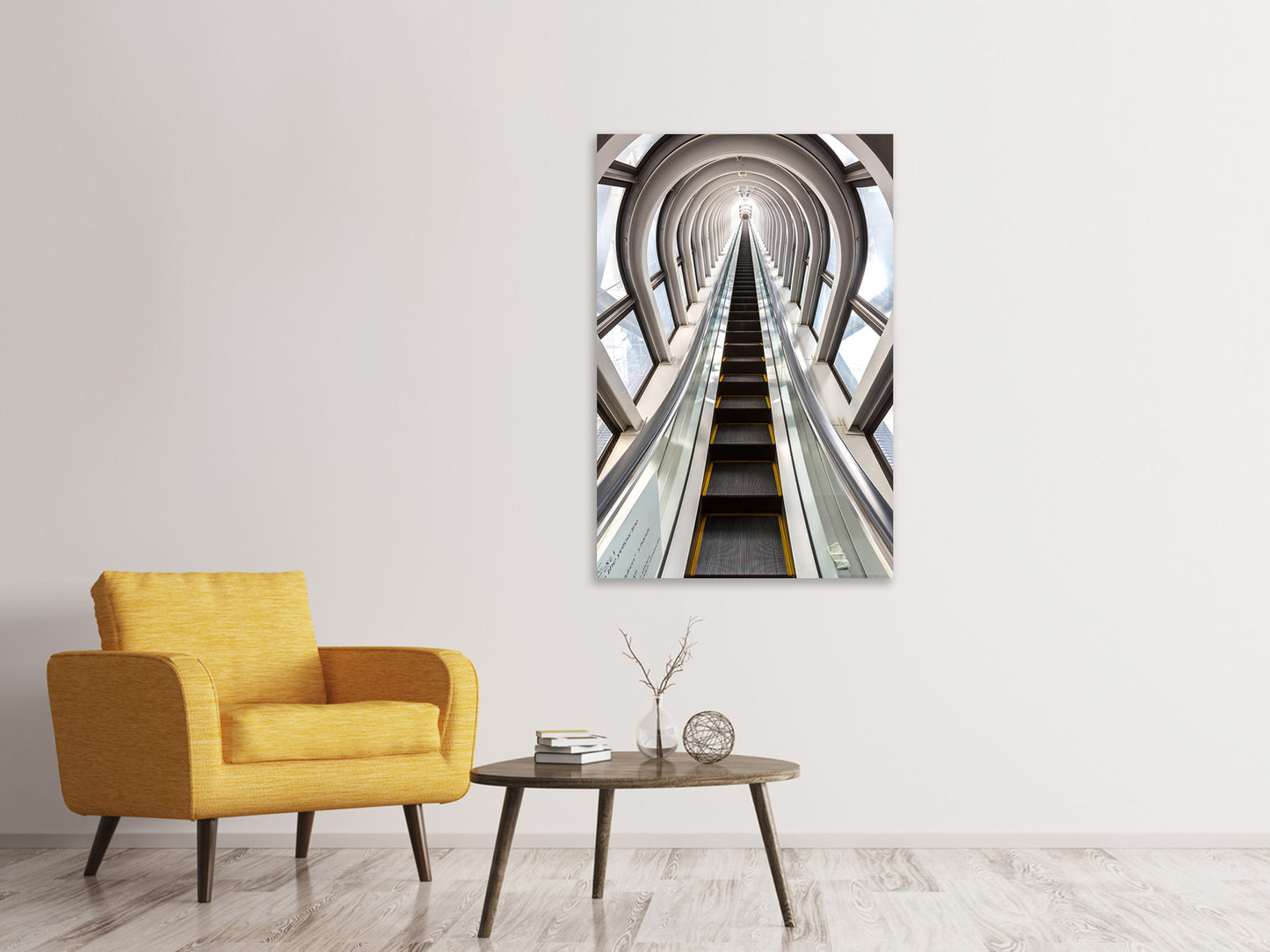 Leinwandbild Futuristische Rolltreppe