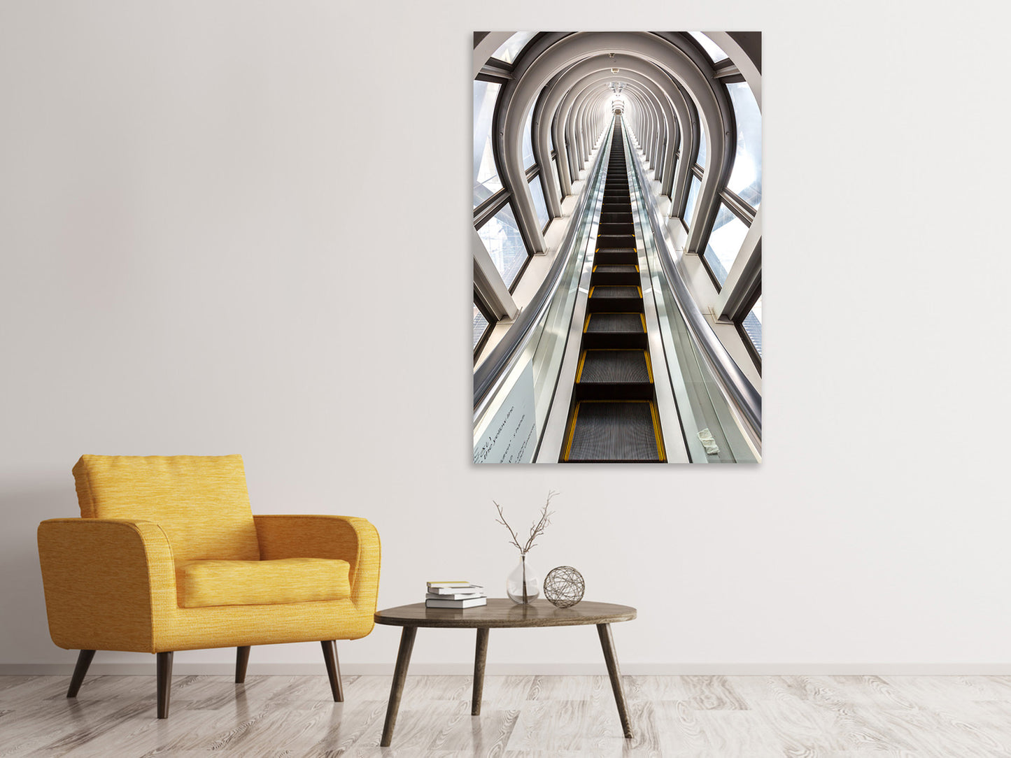 Leinwandbild Futuristische Rolltreppe