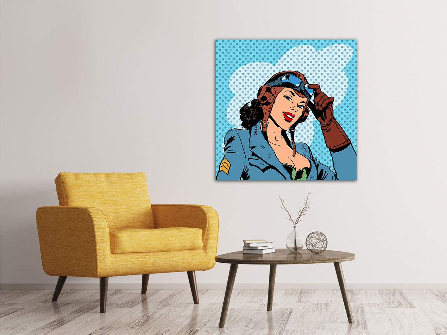 Leinwandbild Pop Art Pilotin