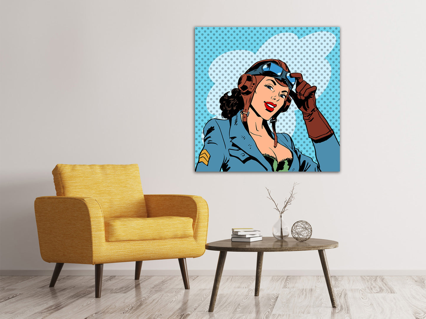 Leinwandbild Pop Art Pilotin