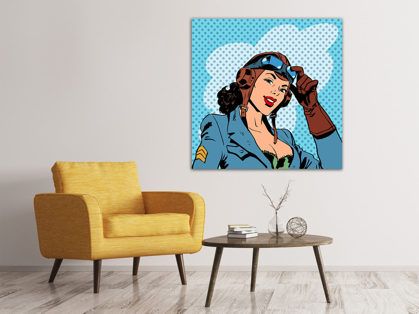 Leinwandbild Pop Art Pilotin