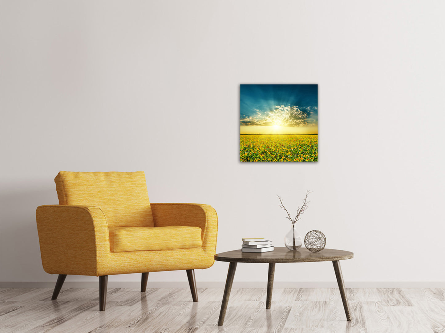 Leinwandbild Sonnenblumen in der Abendsonne