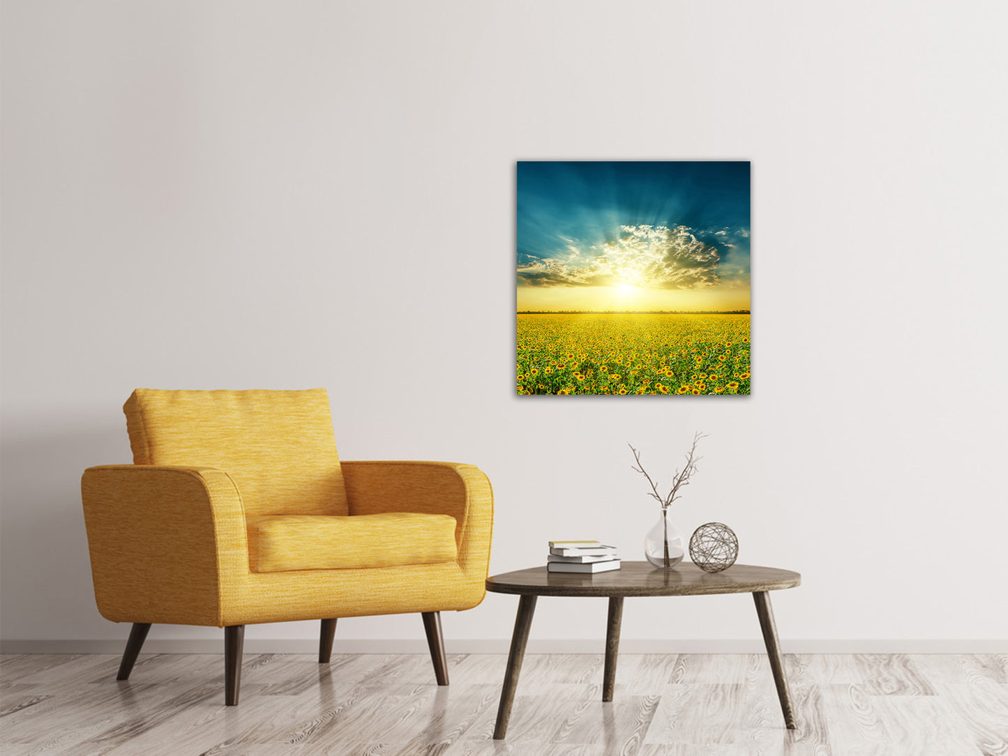 Leinwandbild Sonnenblumen in der Abendsonne