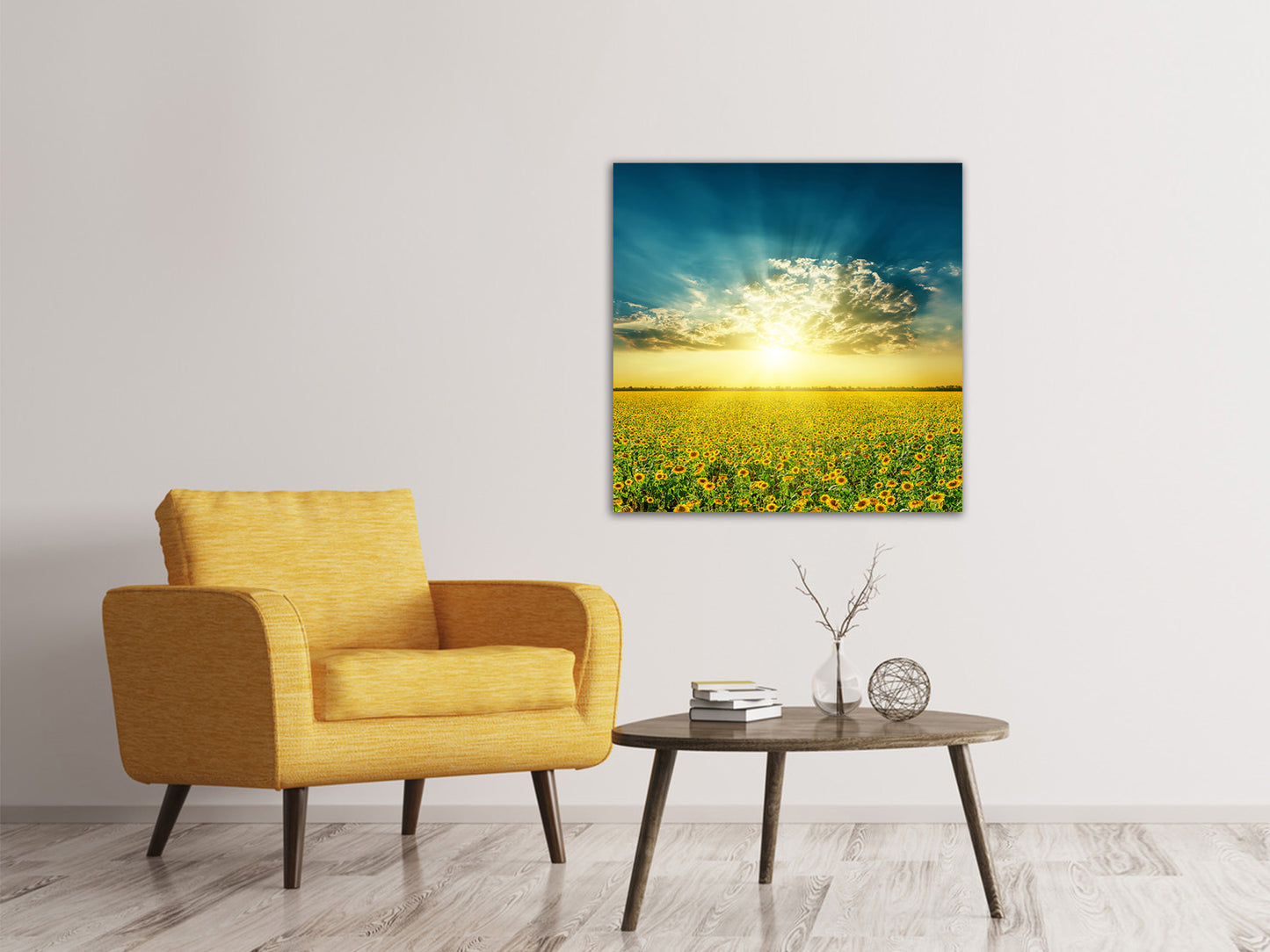 Leinwandbild Sonnenblumen in der Abendsonne