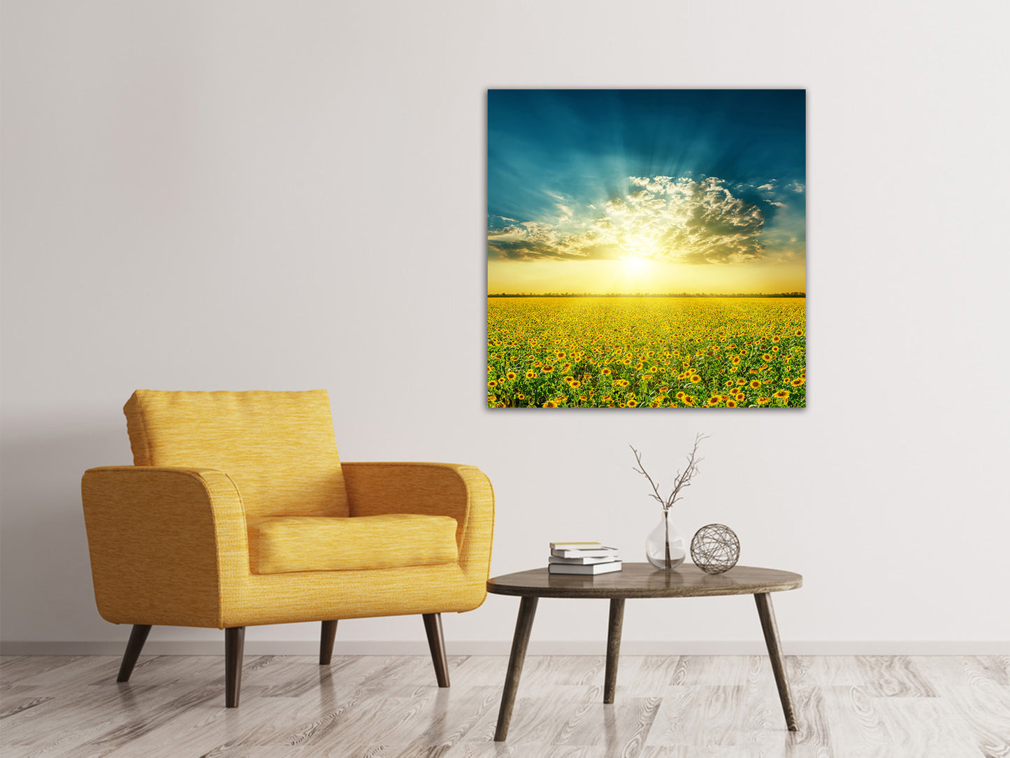 Leinwandbild Sonnenblumen in der Abendsonne