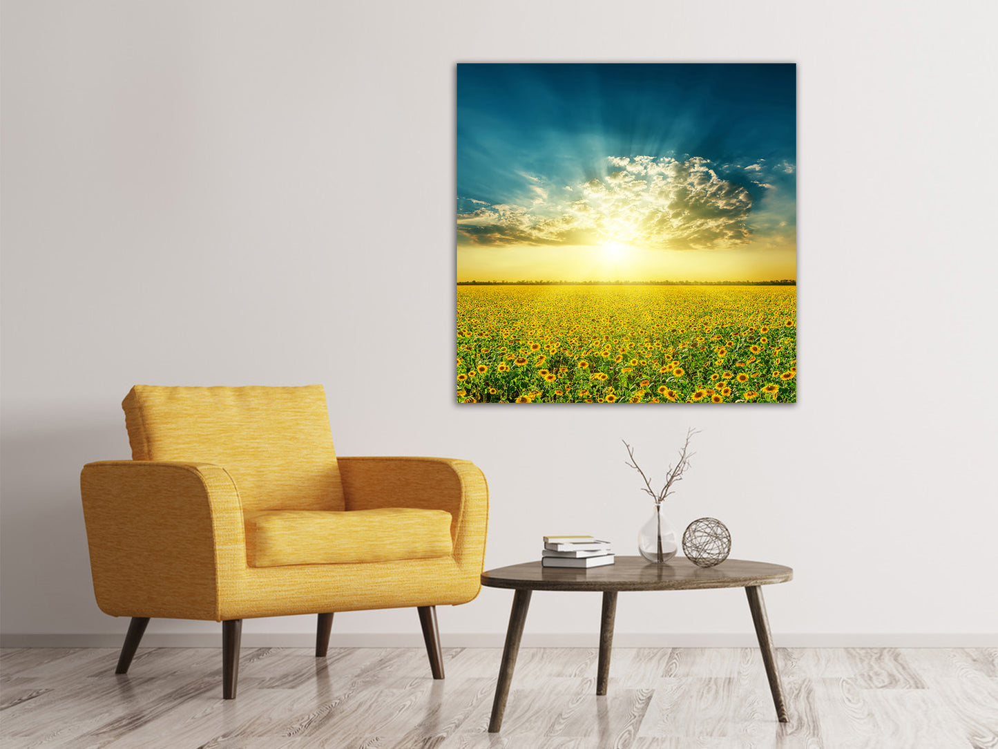 Leinwandbild Sonnenblumen in der Abendsonne