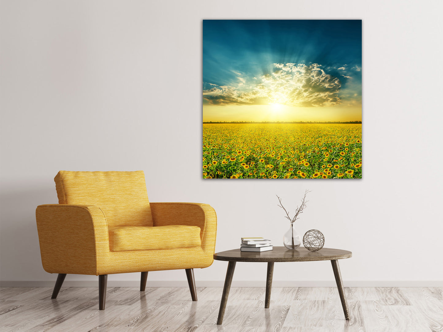 Leinwandbild Sonnenblumen in der Abendsonne