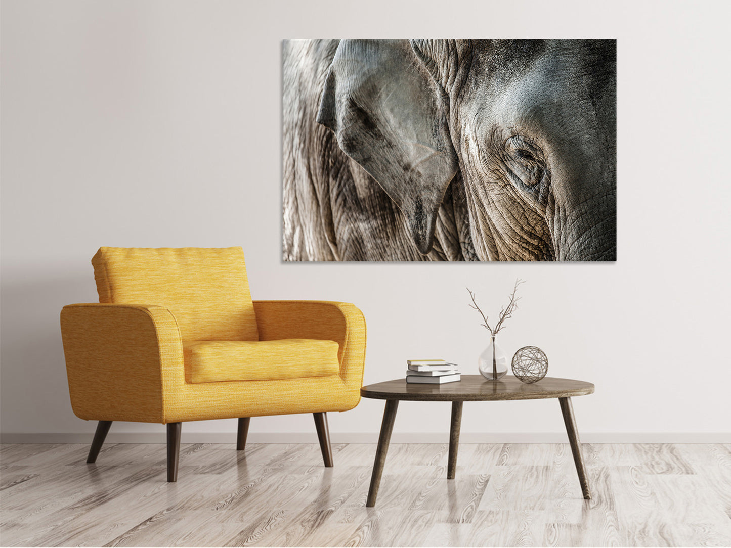 Leinwandbild Close Up Elefant