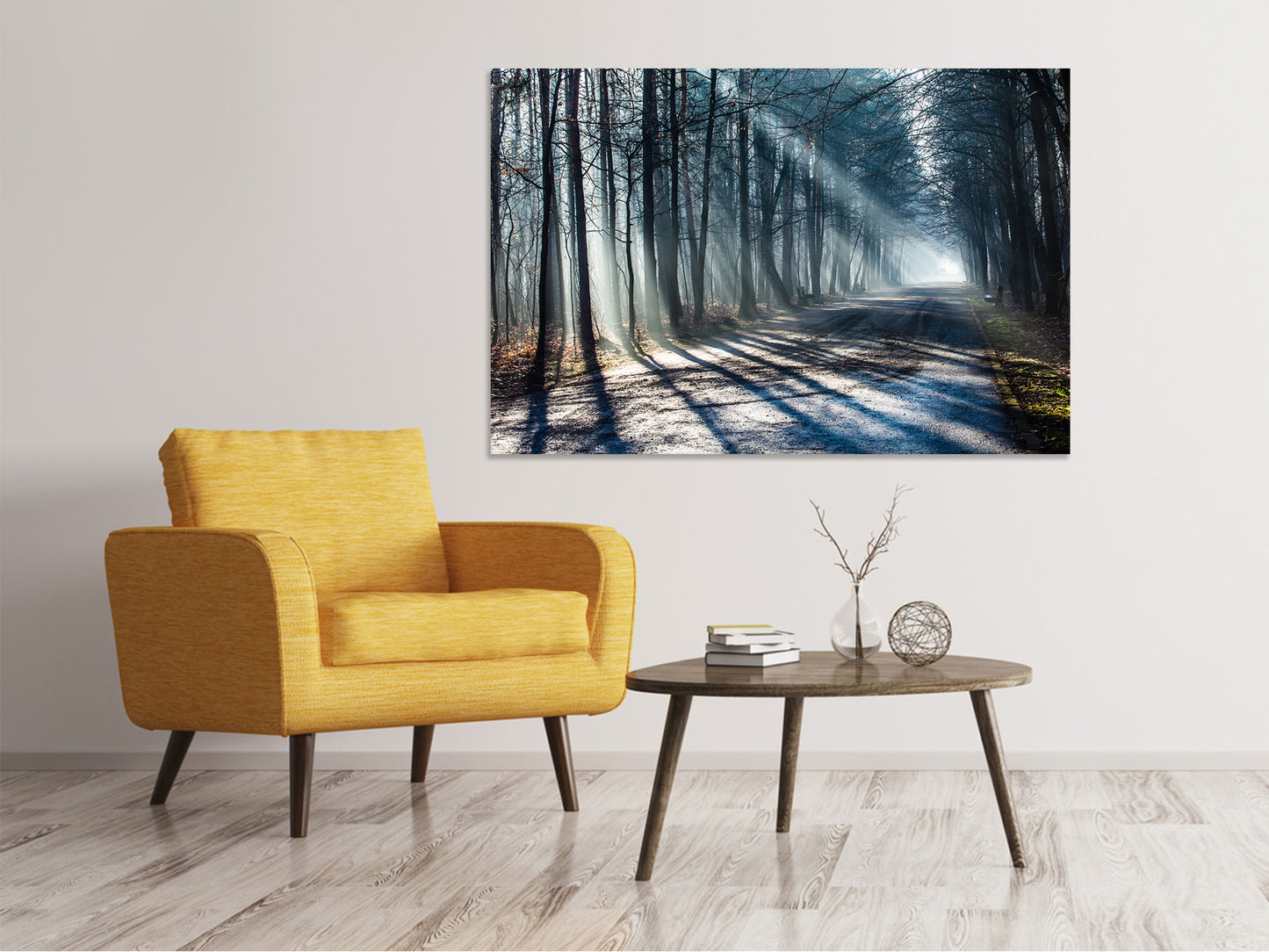 Leinwandbild Wald im Lichtstrahl