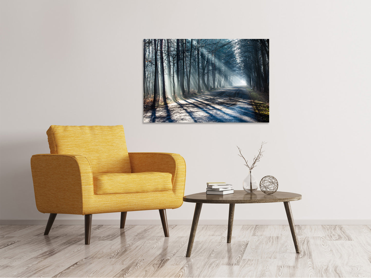 Leinwandbild Wald im Lichtstrahl