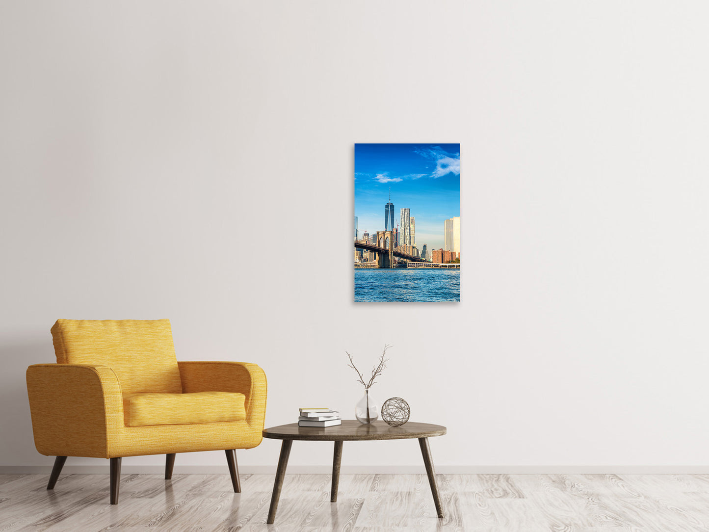 Leinwandbild Skyline New York and Brooklyn Bridge