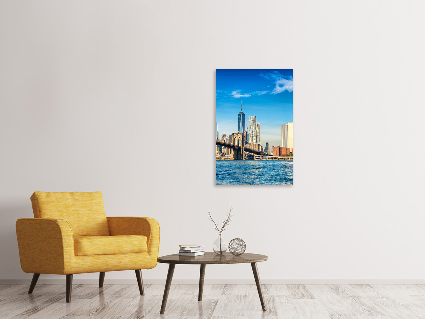Leinwandbild Skyline New York and Brooklyn Bridge