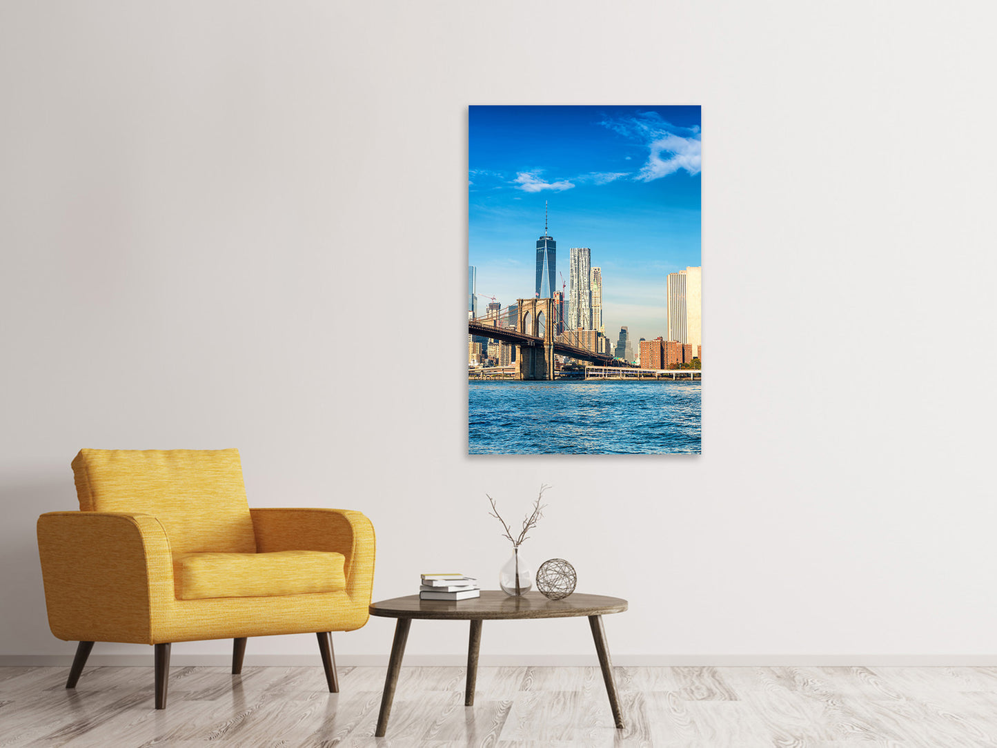 Leinwandbild Skyline New York and Brooklyn Bridge