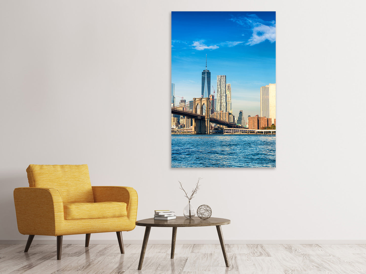 Leinwandbild Skyline New York and Brooklyn Bridge