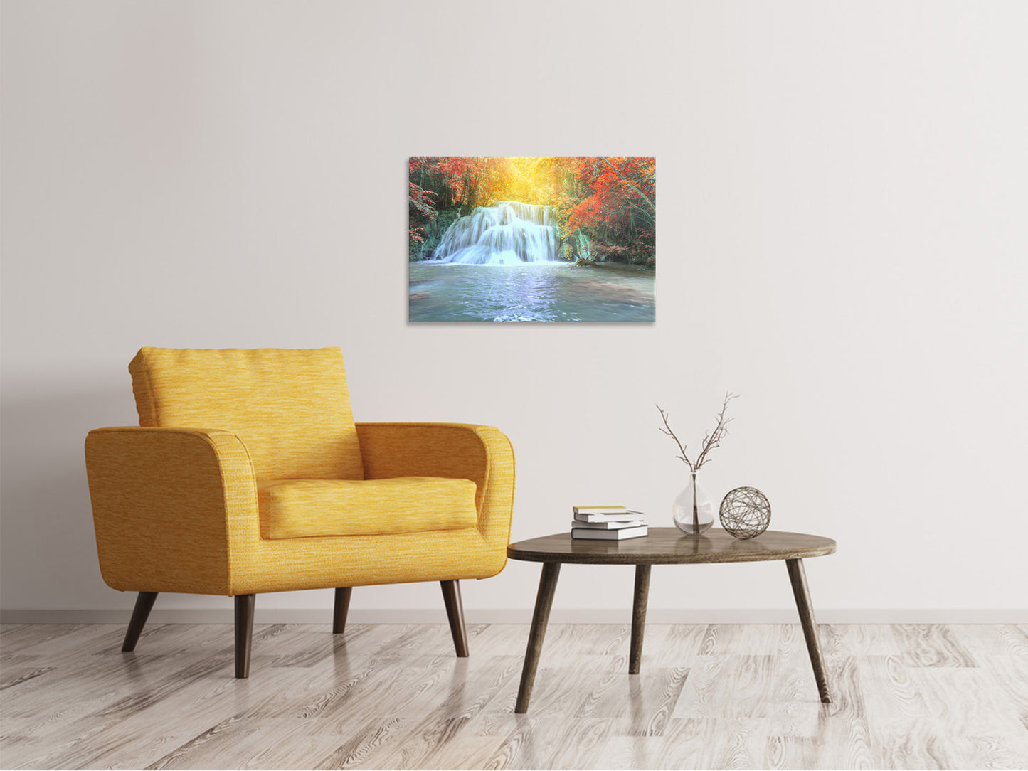 Leinwandbild Wasserfall im Licht