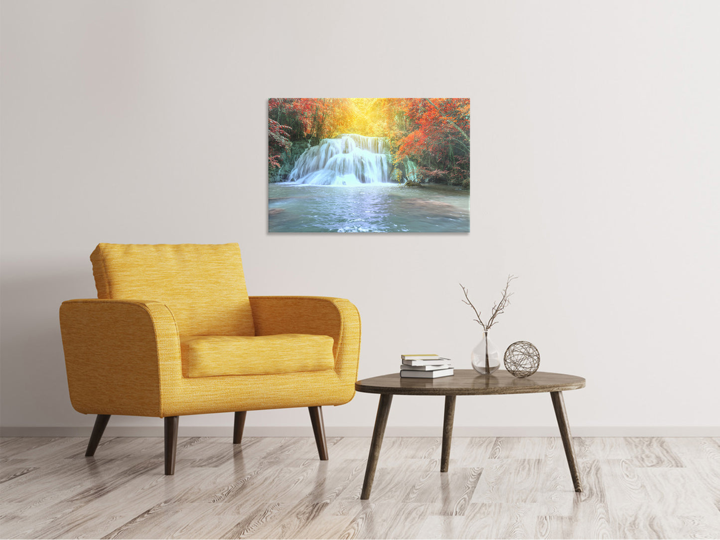 Leinwandbild Wasserfall im Licht