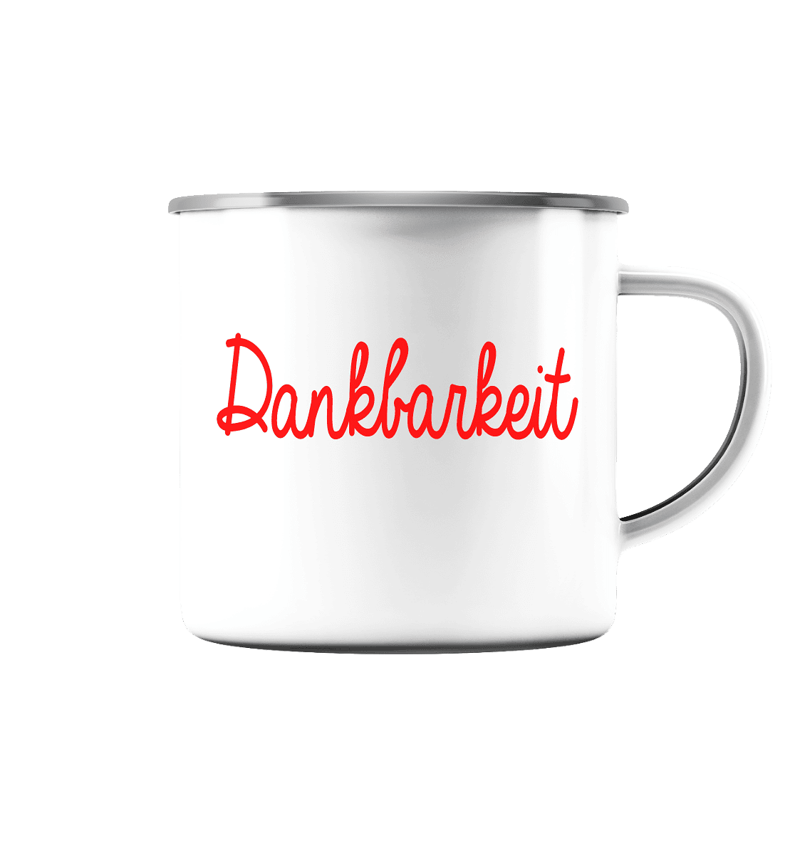 Dankbarkeit - Emaille Tasse (Silber)