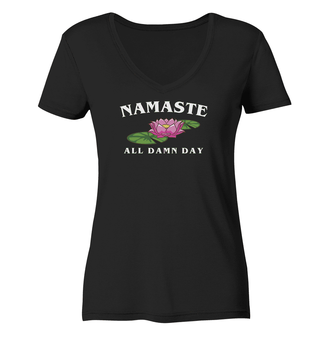 Namaste Blume - Damen V-Neck Shirt
