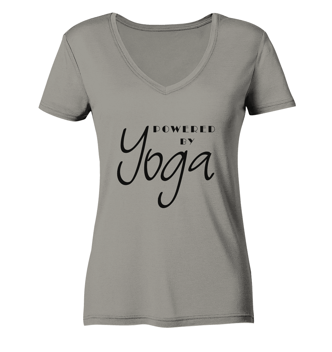 POWERED BY YOGA - Damen V-Neck Shirt Bio