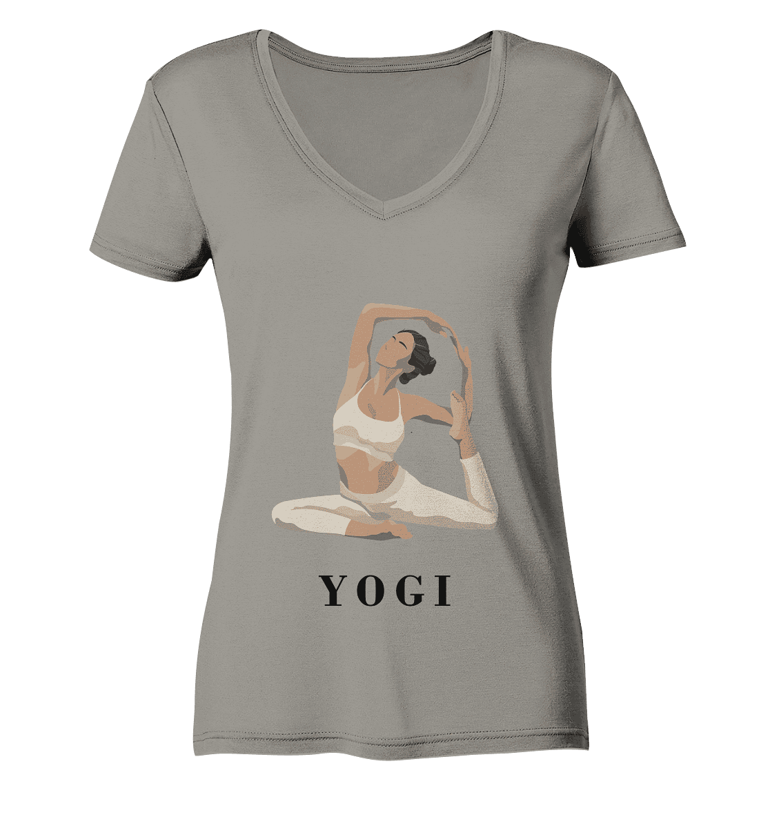 FLEXIBEL SEIN MIT YOGA - Damen V-Neck Shirt