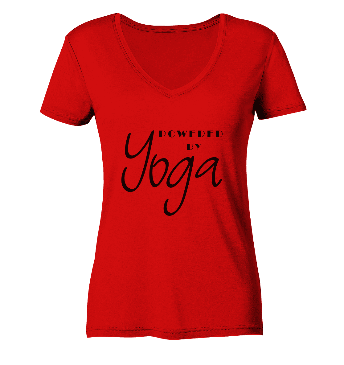 POWERED BY YOGA - Damen V-Neck Shirt Bio
