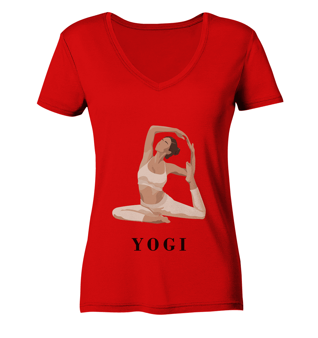 FLEXIBEL SEIN MIT YOGA - Damen V-Neck Shirt