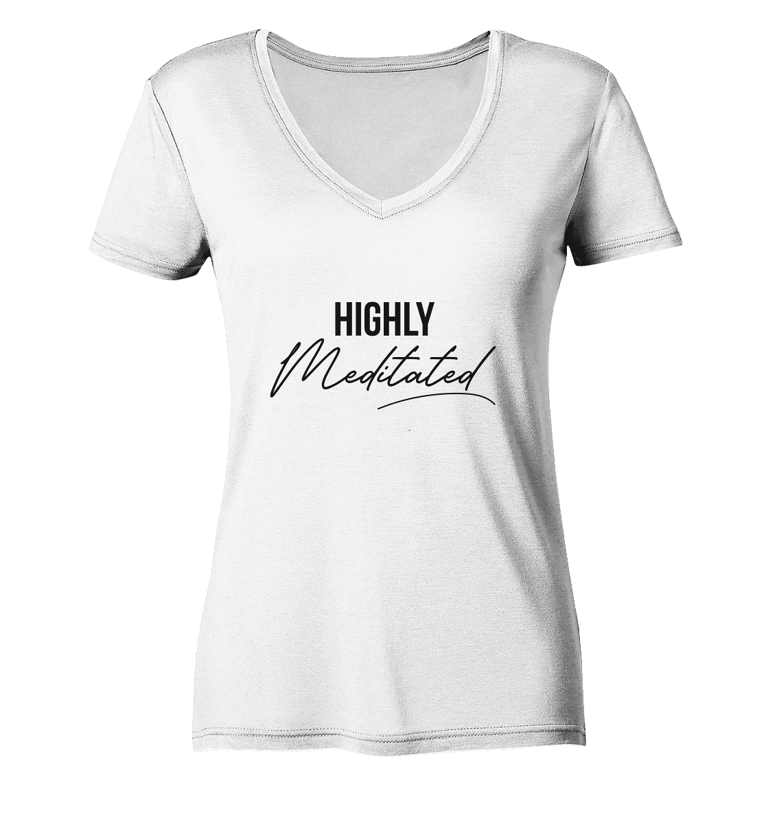 HIGHLY MEDITATED - Damen V-Neck Shirt