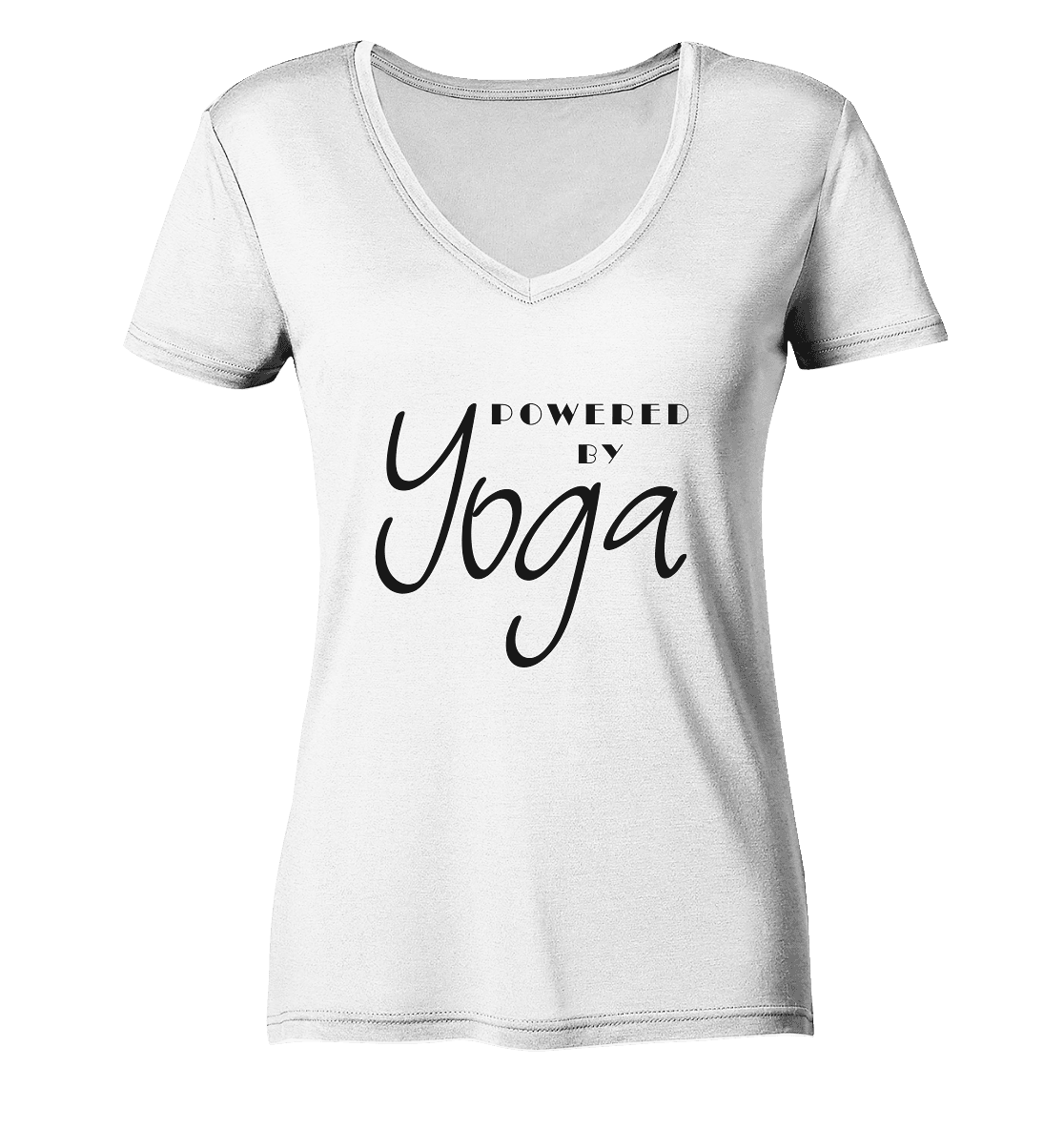 POWERED BY YOGA - Damen V-Neck Shirt Bio