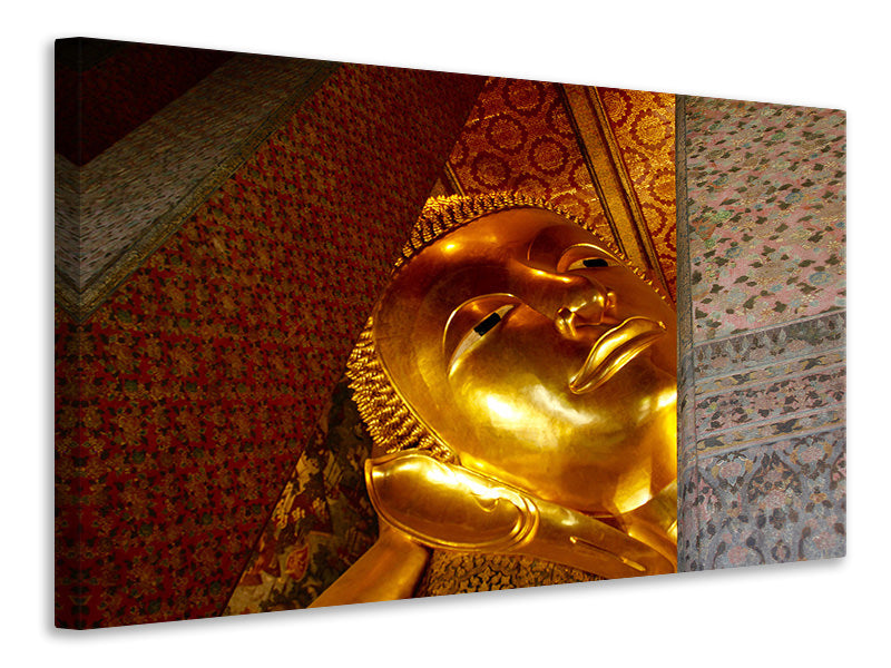 Leinwandbild Close up Buddha