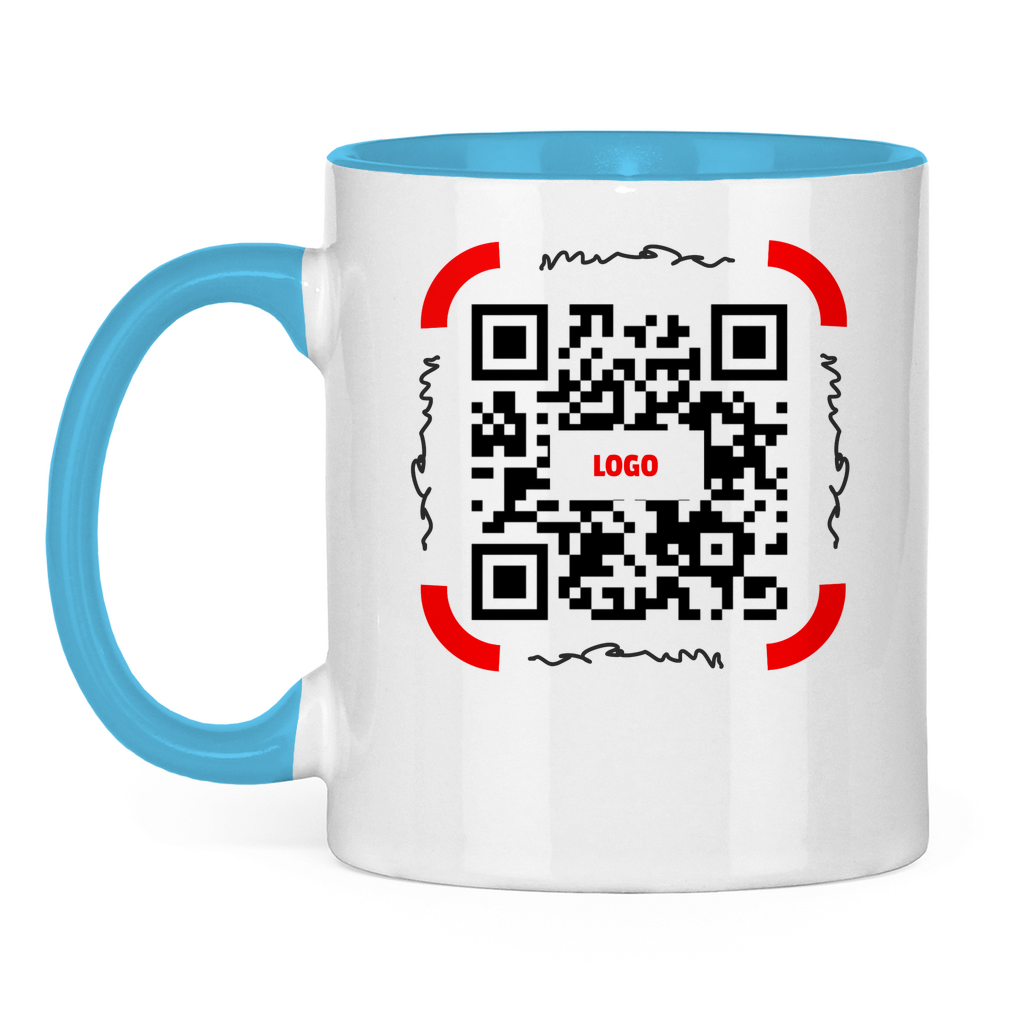 Tasse zweifarbig QR Code